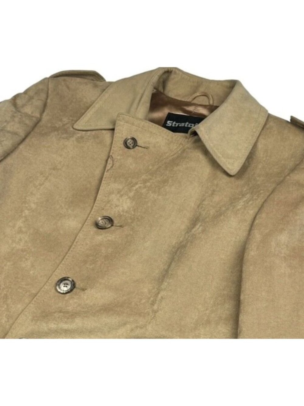 Stratojac Men’s Wool Lined Trench Coat Overcoat Khaki/Tan • 40L